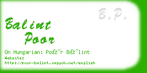 balint poor business card